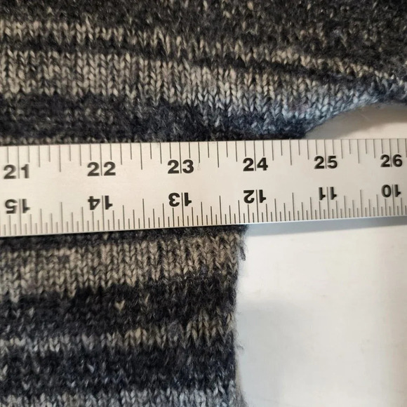 DENHAM Men's Merino Wool Alpaca Mock Neck Striped Sweater Gray‎ Blue EU Size M - Picture 9 of 10